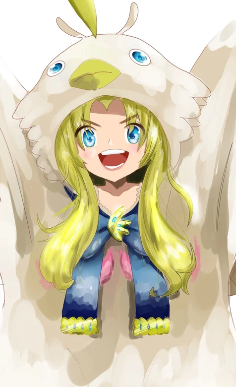 好可爱，床大公鸡睡衣的动漫二次元女孩