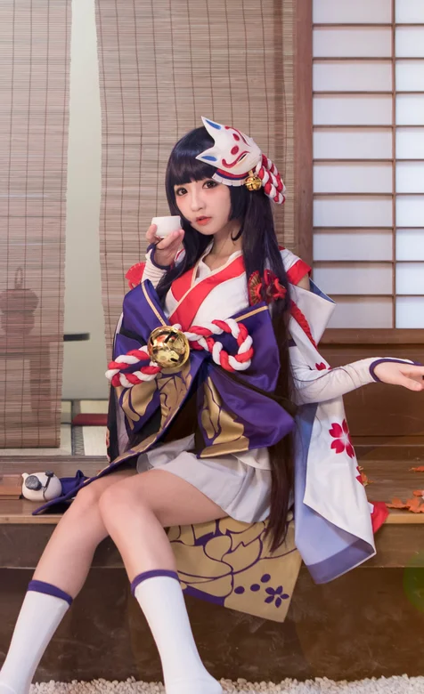 美女COSPLAY狐狸面具日系阴阳师人物