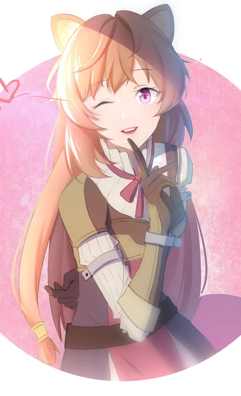 眨眼睛比萌表情的动漫狐狸少女