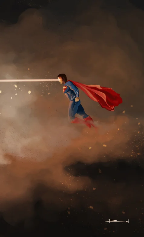 帅气DC英雄超人的激光眼霸气手机壁纸