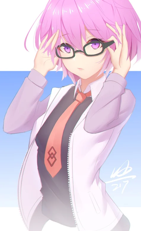 文雅戴眼镜的红发动漫美女