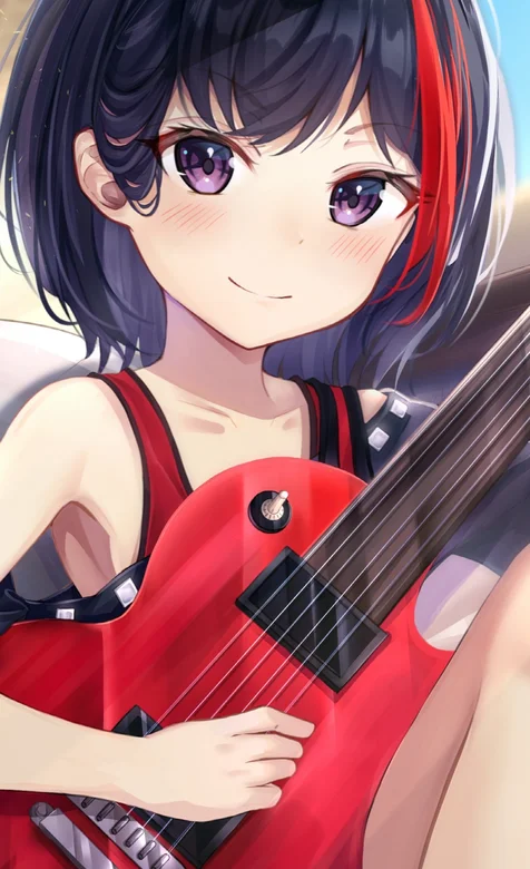 弹吉他的动漫少女