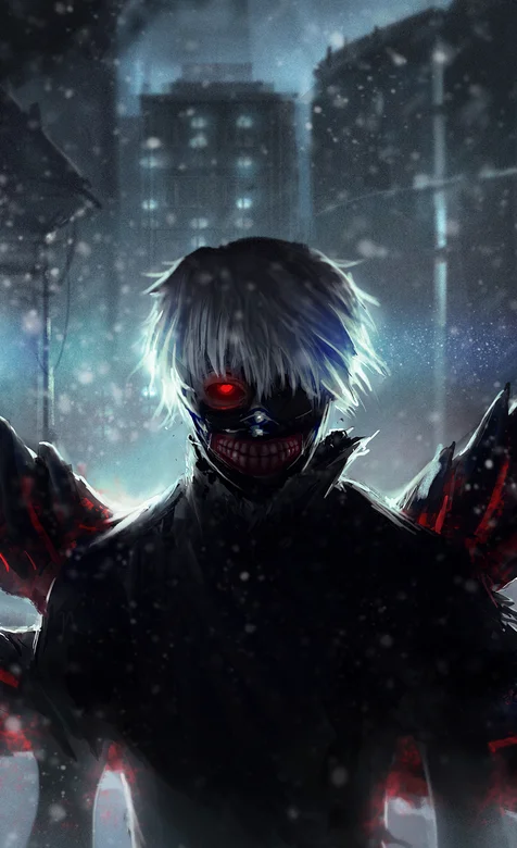 动漫东京食尸鬼霸气主角插画手机壁纸