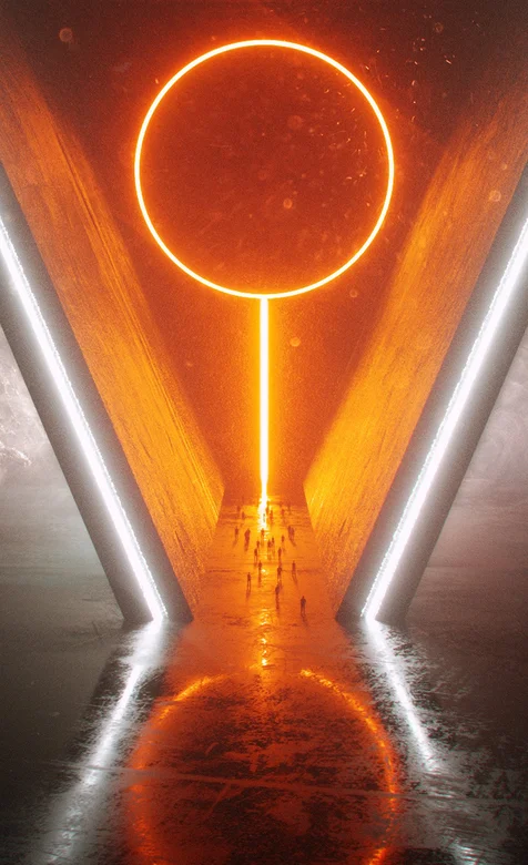 这是时空隧道吗，走过光环的人群