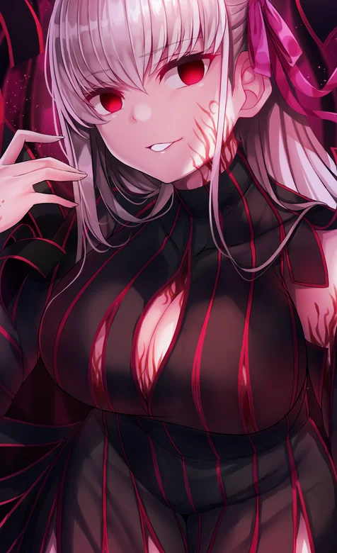 红瞳孔邪恶女巫动漫角色手机壁纸