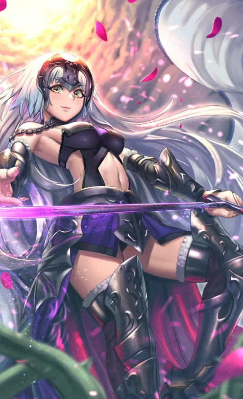 玫瑰动漫女战士高清插画手机壁纸图片