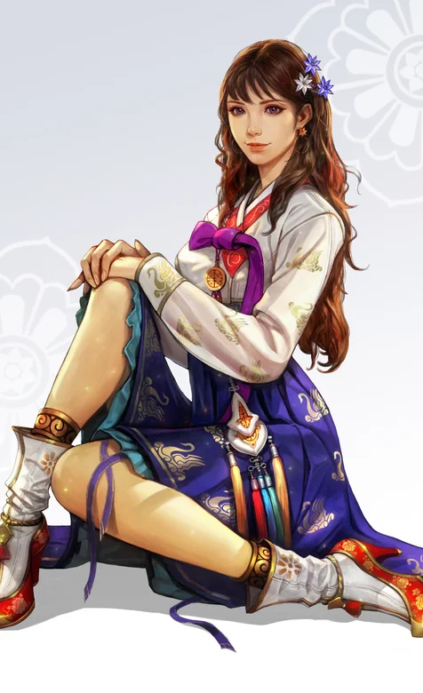 穿朝鲜族服装的美女