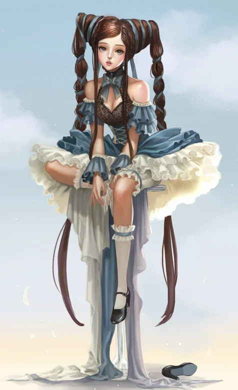 奇特发型大辫子的动漫少女