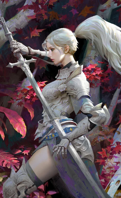 手绘欧式古典女战士高清手机壁纸