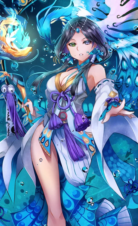 动漫凤凰女个性动漫少女插画手机壁纸