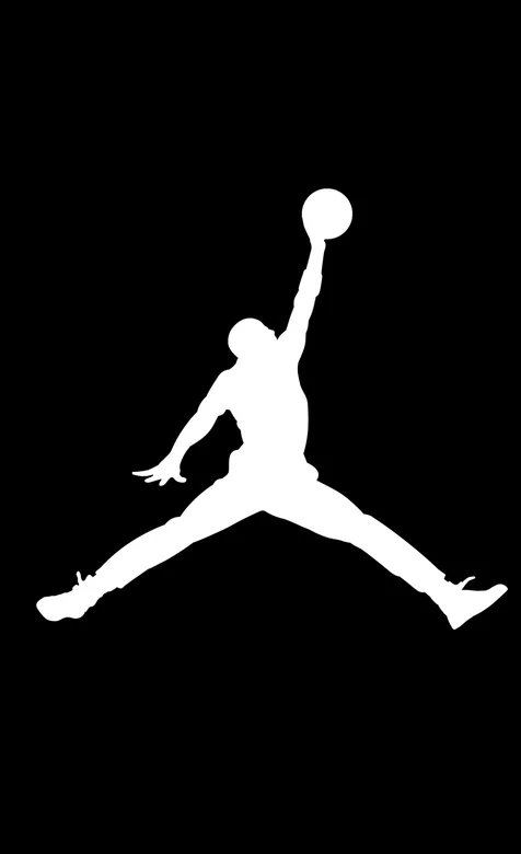 灌篮剪影图片，简单创意黑白体育手机壁纸