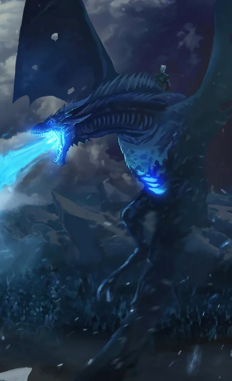 喷火的蓝龙高清手机壁纸图片