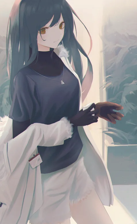 悠闲校服装的动漫少女