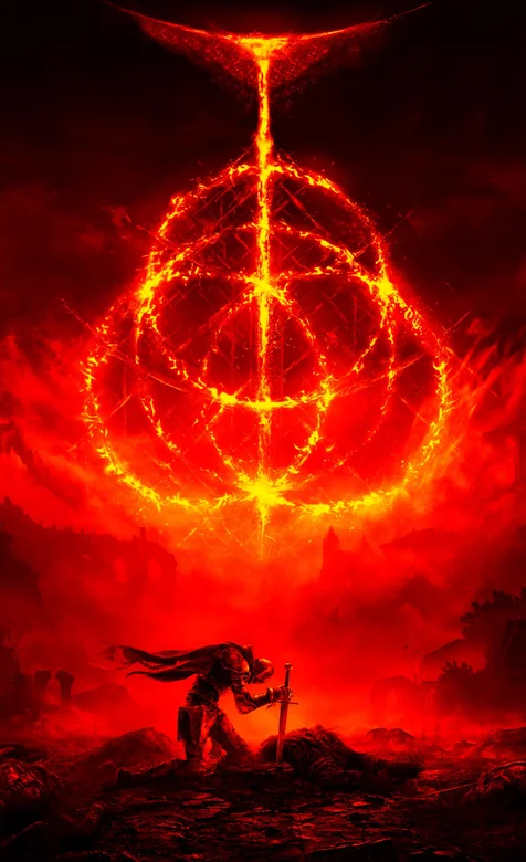 科幻 熔浆 古战场，单膝跪地的剑士