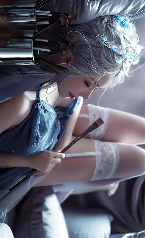 动漫女，吊带蕾丝，丝袜穿搭动漫女美图壁纸