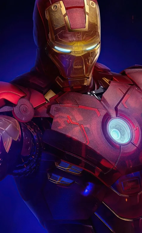 漫威卷王钢铁侠透明质感帅炸裂Mark7机甲高清手机壁纸