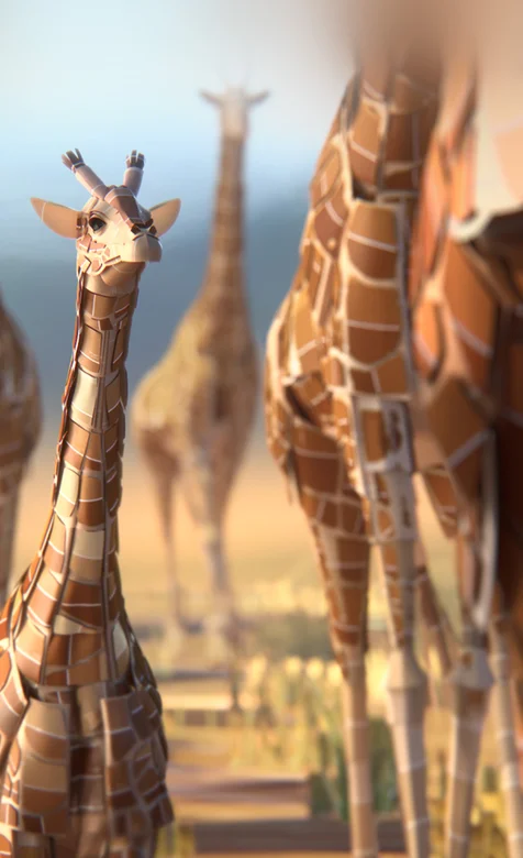非洲野生的可爱长颈鹿手机壁纸
