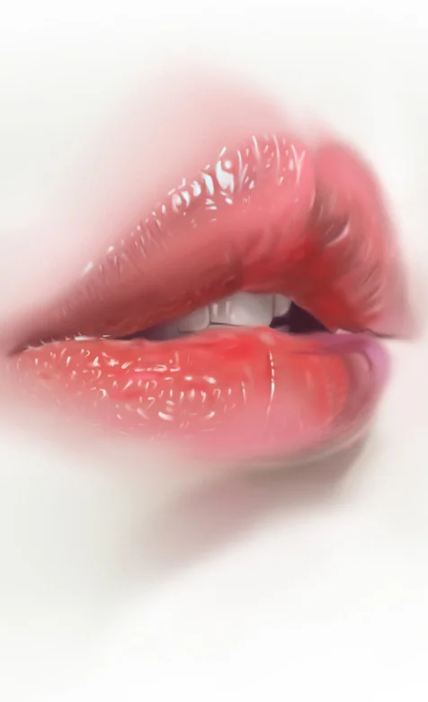 动漫手绘粉嘟嘟的少女嘴唇高清手机壁纸