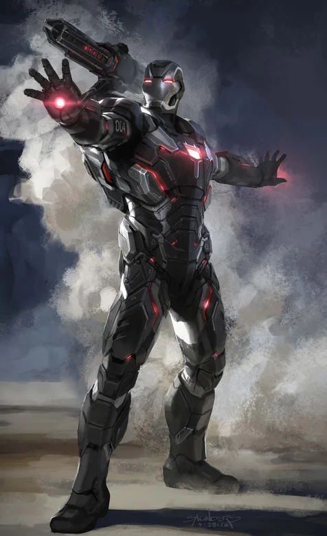 加特林机炮火气全开的漫威机甲人物战争机器