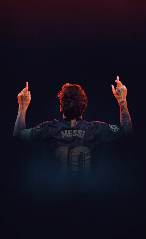 创意合成庆祝进球的足球巨星梅西