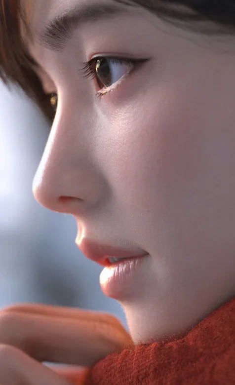 冬季戴围巾的清纯美女头像近照壁纸、无暇完美皮肤吹弹可破！