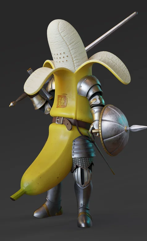 很有创意的香蕉战士插画