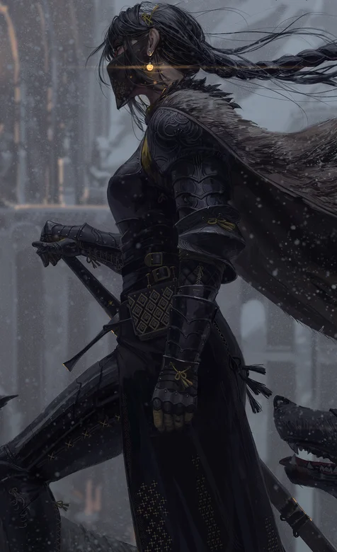 手绘铠甲蒙面女战士超酷壁纸