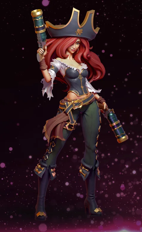 3D模型插画、LOL英雄联盟游戏人物赏金猎人