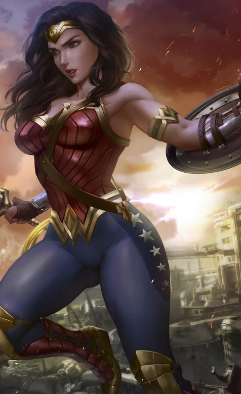 DC漫画英雄神奇女侠人物原画手绘壁纸