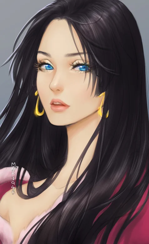 写实风格海贼王女帝“波雅·汉库克”近照头像手机壁纸