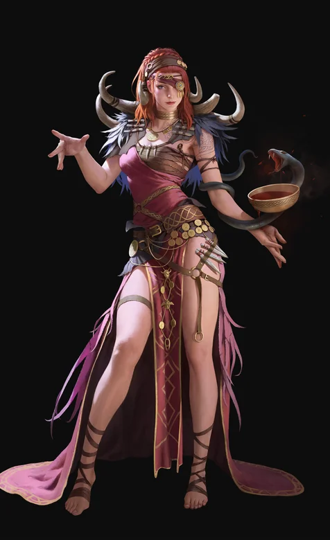 养蛇的异人族少女人物建模个性手机壁纸