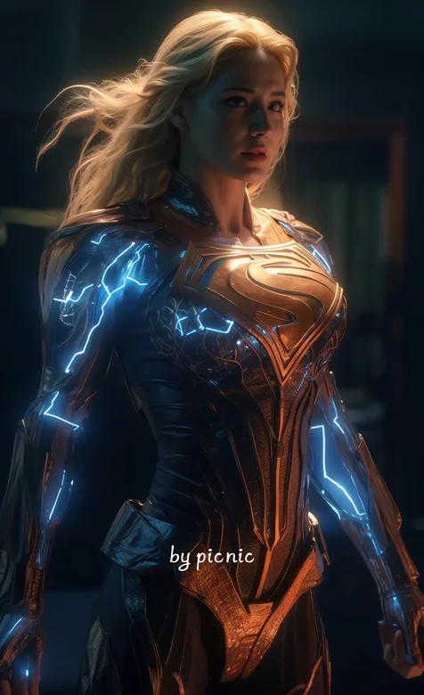 AI人工智能生成的DC超级英雄女超人渲染图手机壁纸