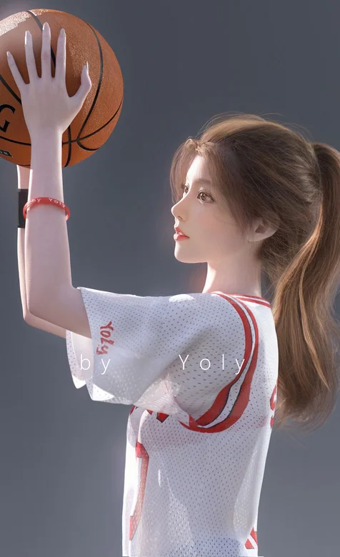 日本动漫怀旧《灌篮高手》人物晴子投篮球的手机壁纸