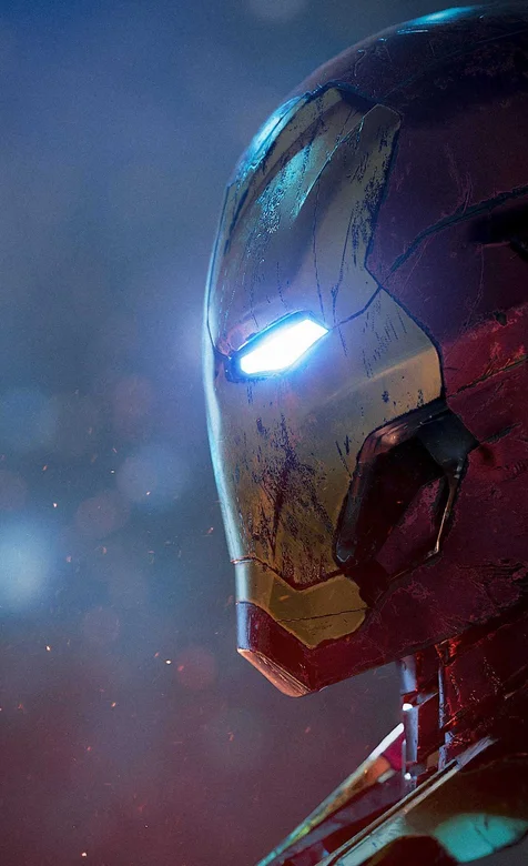 钢铁侠发光的头盔侧面头像照手机壁纸