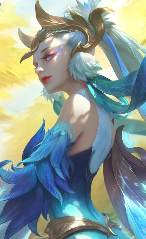 人形青鸟为什么的侧身插画高清手机壁纸