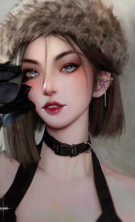 短发妖艳、浓妆艳抹的短发动漫美女头像壁纸