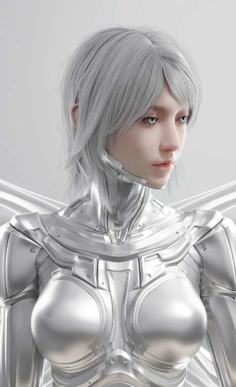 创意插画、来自未来的AI人工智能女性机器人头像手机壁纸