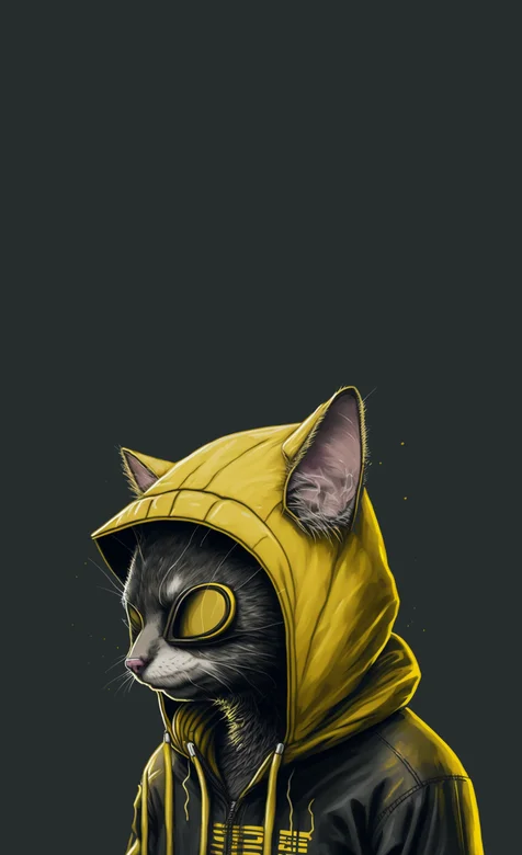 创意穿时尚头套服的喵星人桌面壁纸