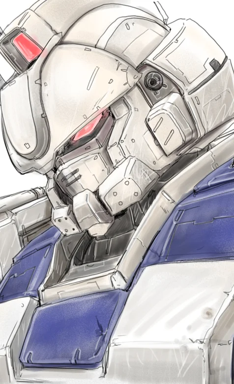 日本动漫机甲人物《高达》头部细节线稿高清手机壁纸