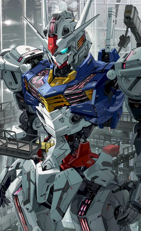 手绘在检修台的帅气高达超霸气手机壁纸