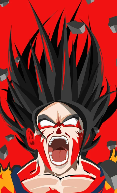 七龙珠悟空赛亚人变身前摇、怒发冲冠霸气手机壁纸