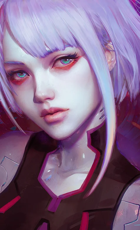 动漫短发少女手绘插画手机壁纸