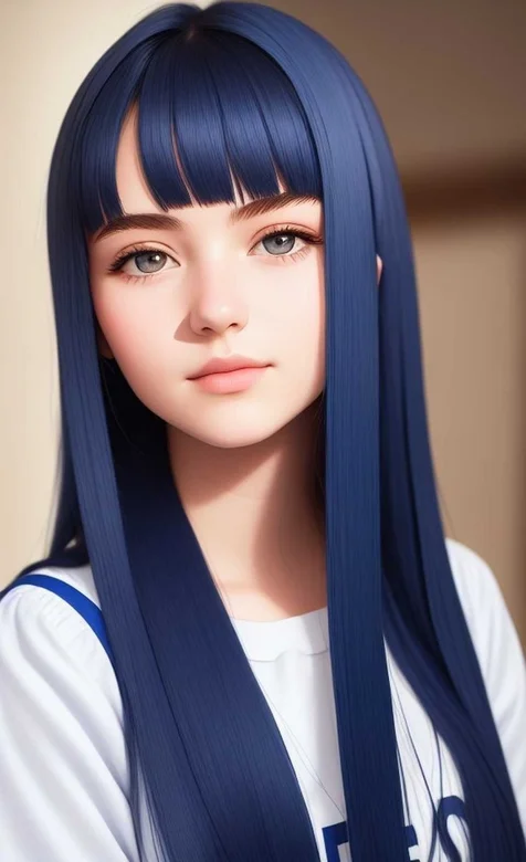 长发齐刘海动漫少女近身头像高清壁纸