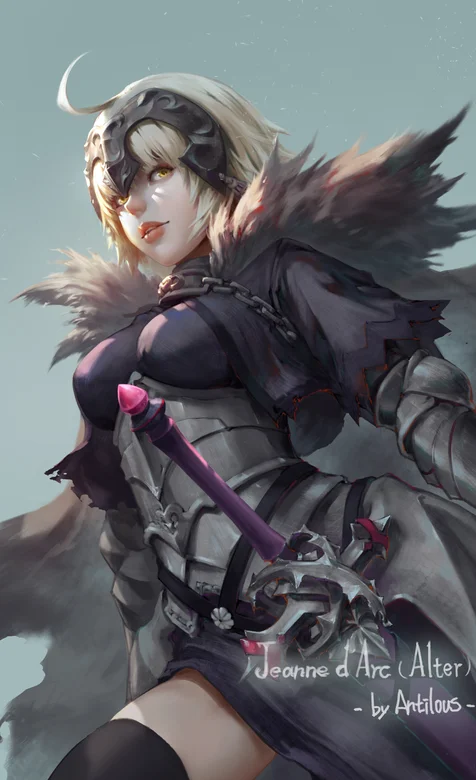 霸气北欧动漫女战士仰视角插画手机壁纸