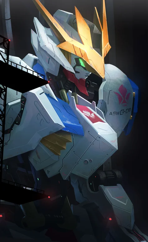 维修站内聚光灯下的机甲高达霸气手机壁纸