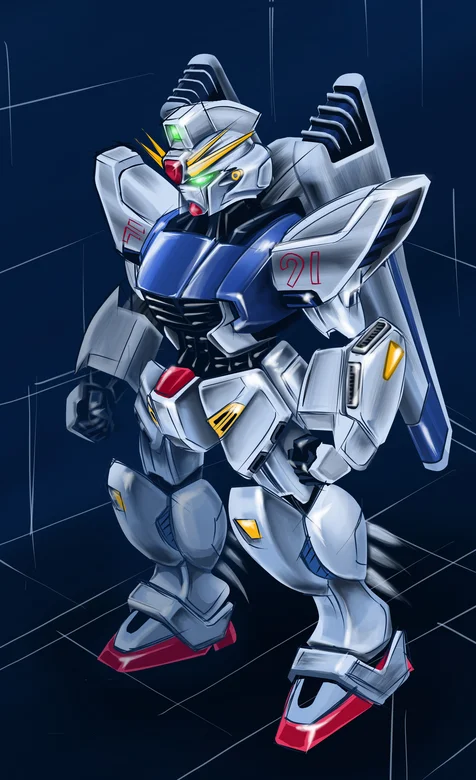 矮矮的可爱高达手稿插画手机壁纸