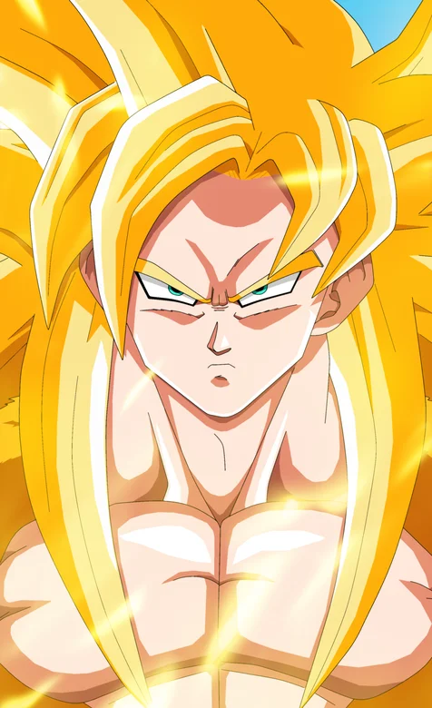 超级赛亚人3形态黄发洗剪吹龙珠人物悟空，高清头像手机壁纸