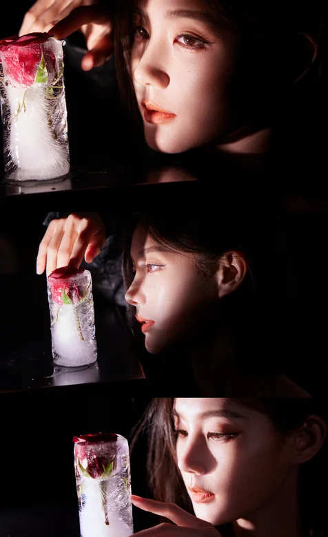 冰里的玫瑰花，李一桐唯美高清手机壁纸