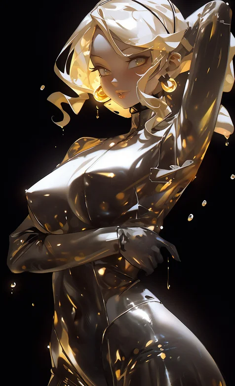 金发，金衣，金眼睛前凸后翘丰满动漫御姐高清手机壁纸图片