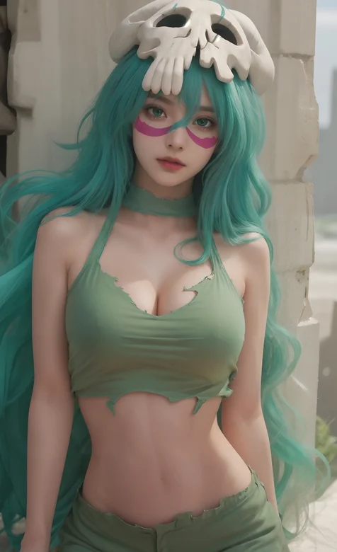 原始人装扮3，性感吊带抹胸衣紧身短裤AI动漫原始人装扮美女手机壁纸